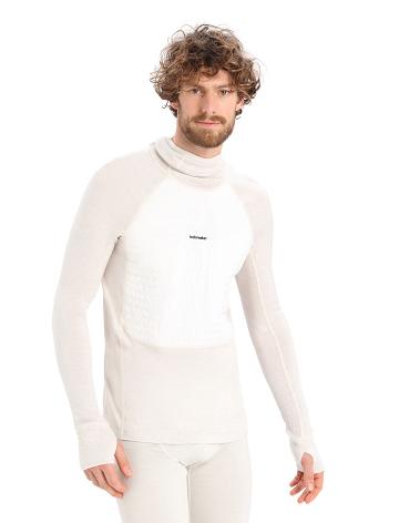 Ecru Heather Icebreaker ZoneKnit™ Merino Insulated Long Sleeve Hoodie Men's Base Layers | AU 1328FDNM